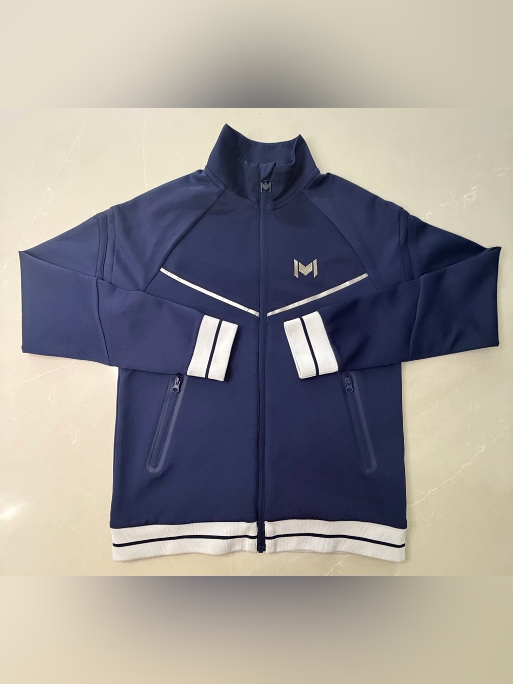Mouratoglou Apparel Mens Melbourne Tennis Warmup Jacket Navy, M